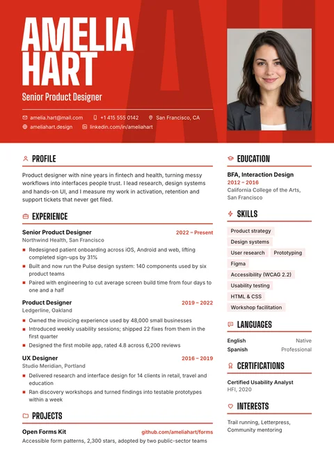 Block resume template