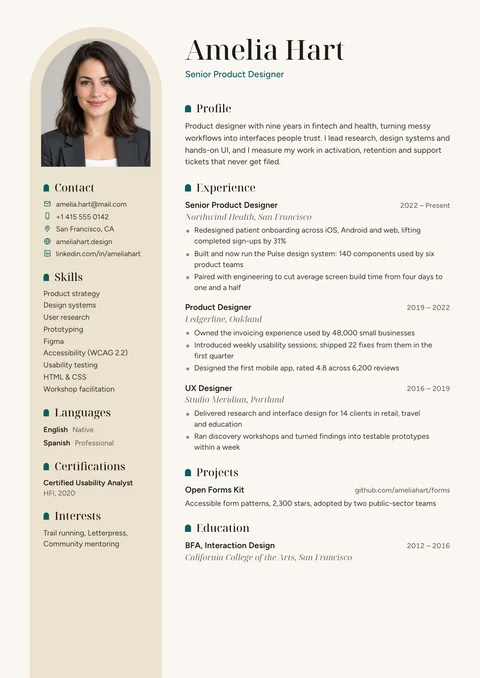 Dune resume template