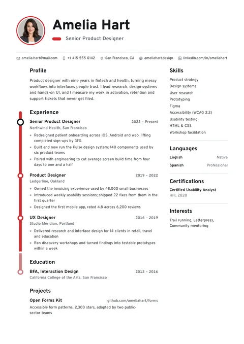 Metro resume template