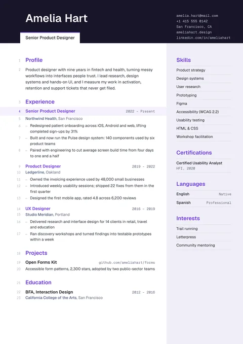 Syntax resume template