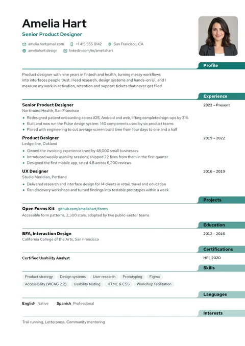 Tabs resume template